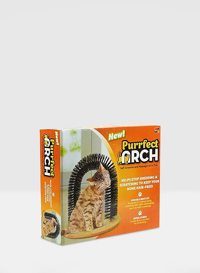 QiaoKai - Bristles Scratching Self Groomer For Cat Black/Beige - Image 1