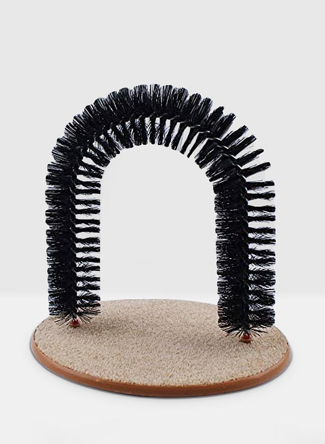 QiaoKai - Bristles Scratching Self Groomer For Cat Black/Beige - Image 1