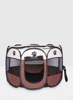 UNIVERSAL Portable Folding Pet Cage Brown 91x91x58centimeter  - Image 1