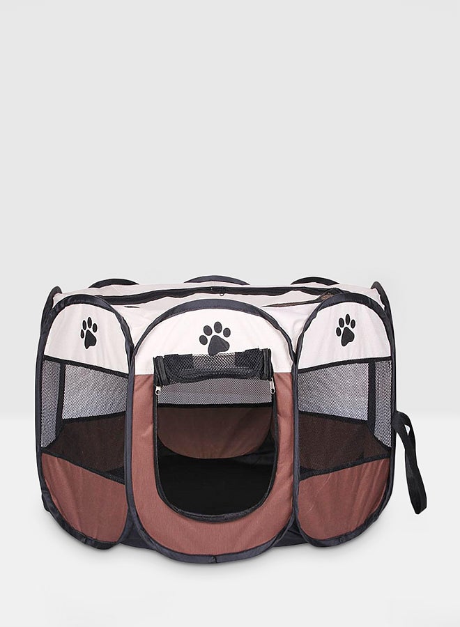 UNIVERSAL Portable Folding Pet Cage Brown 91x91x58centimeter  - Image 1