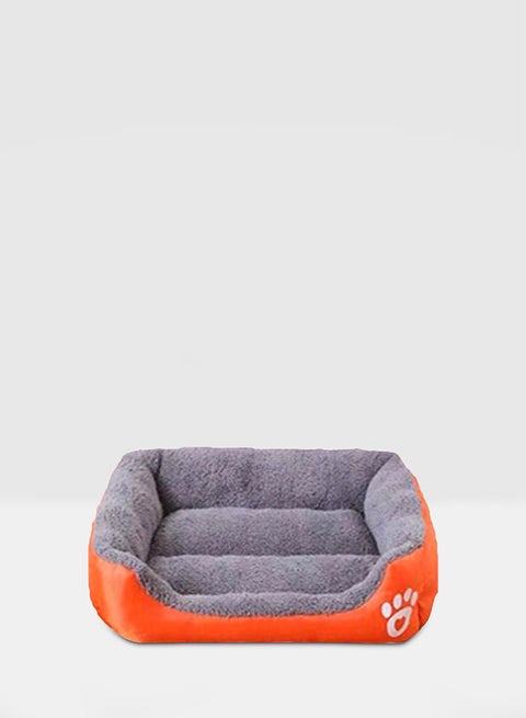 Kennel Pet Cushion Bed Orange/Grey 65x55centimeter