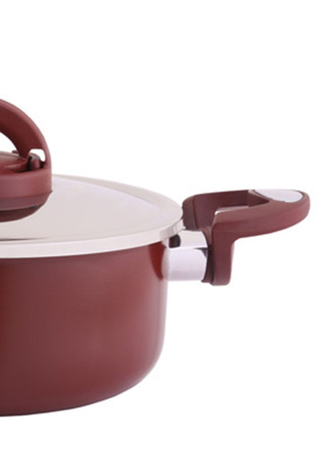 Alsaif Non-Stick Cooking Pot With Lid Red 32cm - Image 2