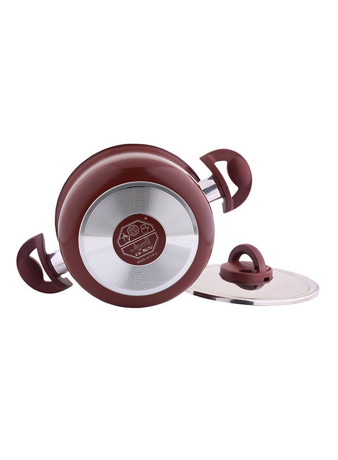 Alsaif Non-Stick Cooking Pot With Lid Red 32cm - Image 4