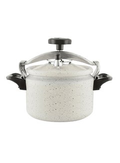 Alsaif Al Saif Aluminium Granite Pressure Cooker Pearl White 5Liters  - Image 2