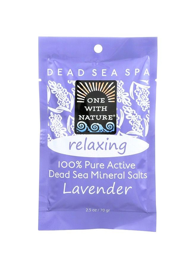 ONE WITH NATURE Relaxing Pure Active Dead Sea Mineral Salts - Lavender 70grams