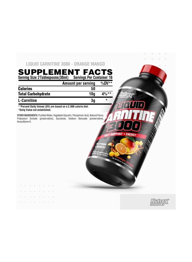 Nutrex Research - Liquid Carnitine 3000 31 Serving 465 Ml - Image 1