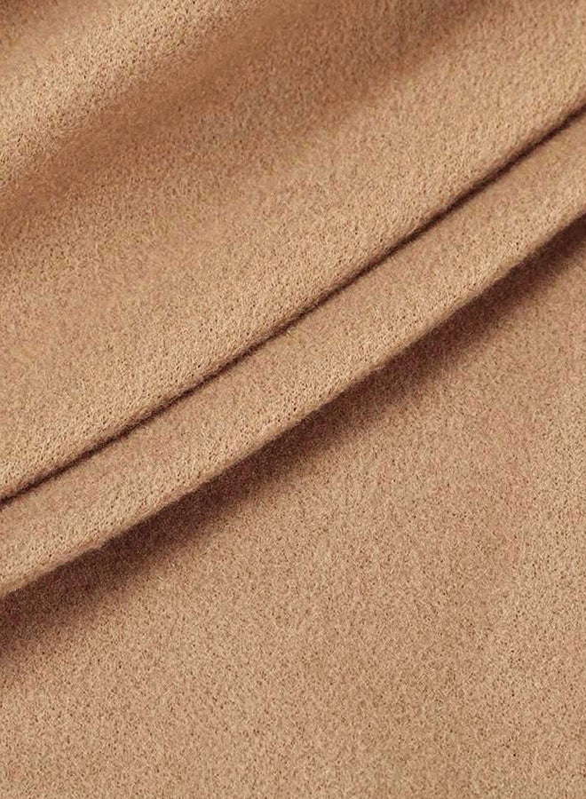 Tunic Style Casual Thick Coat Brown - Image 4