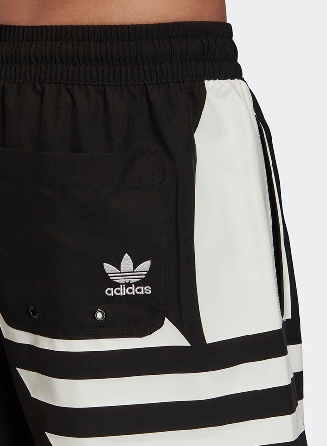 adidas Originals - Big Trefoil Swim Shorts Black/White - Image 1