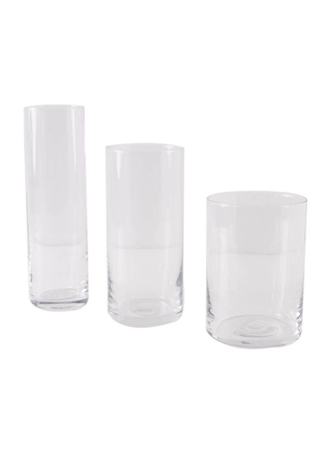 Home Box 3-Piece Cube Vase Set Clear - Image 1
