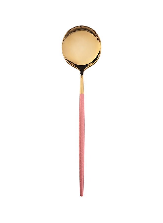 صن هوم طقم أدوات مائدة من الستانلس ستيل مكون من 4 قطع وردي/ذهبي 220مم - Image 5