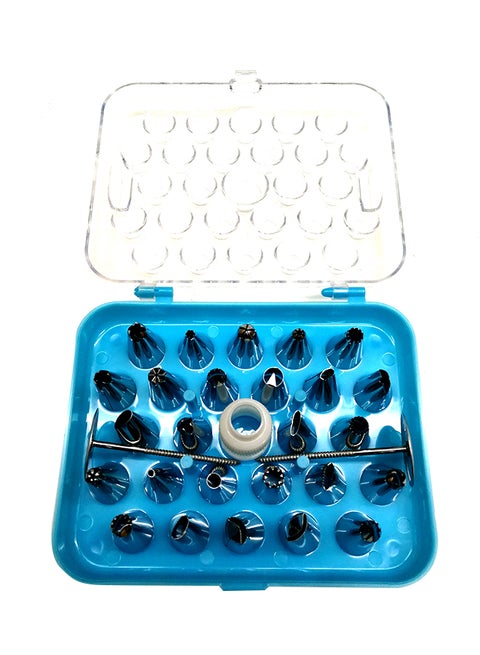 30-Piece Cake Decor Piping Icing Nozzle Set Silver