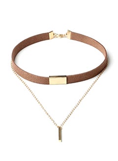 Bluelans Faux Suede Polished Bar Pendant Choker Necklace  - Image 1