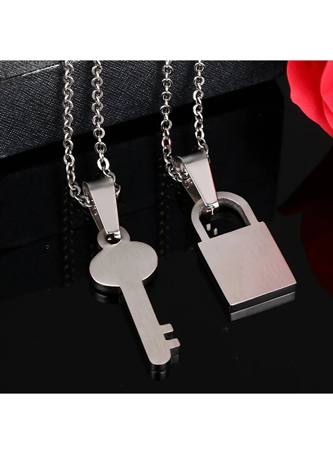 QiaoKai - Love Lock Key Pendant Necklace - Image 1