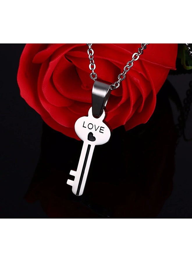 QiaoKai - Love Lock Key Pendant Necklace - Image 1