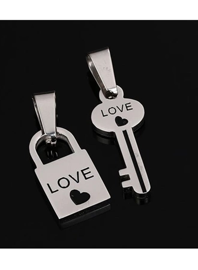 QiaoKai - Love Lock Key Pendant Necklace - Image 1