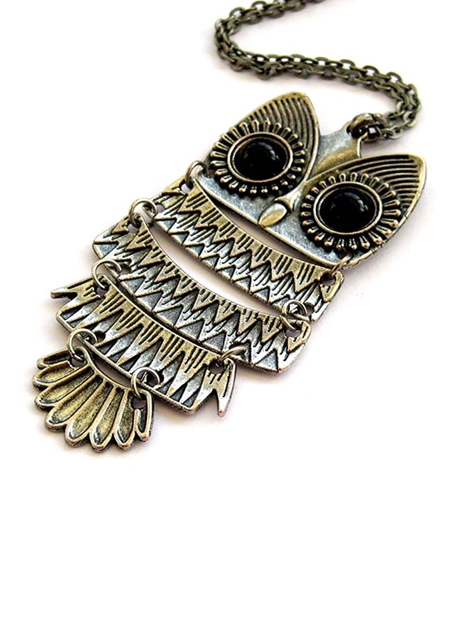 Acrylic Bronze Owl Pendant Necklace  - Image 3