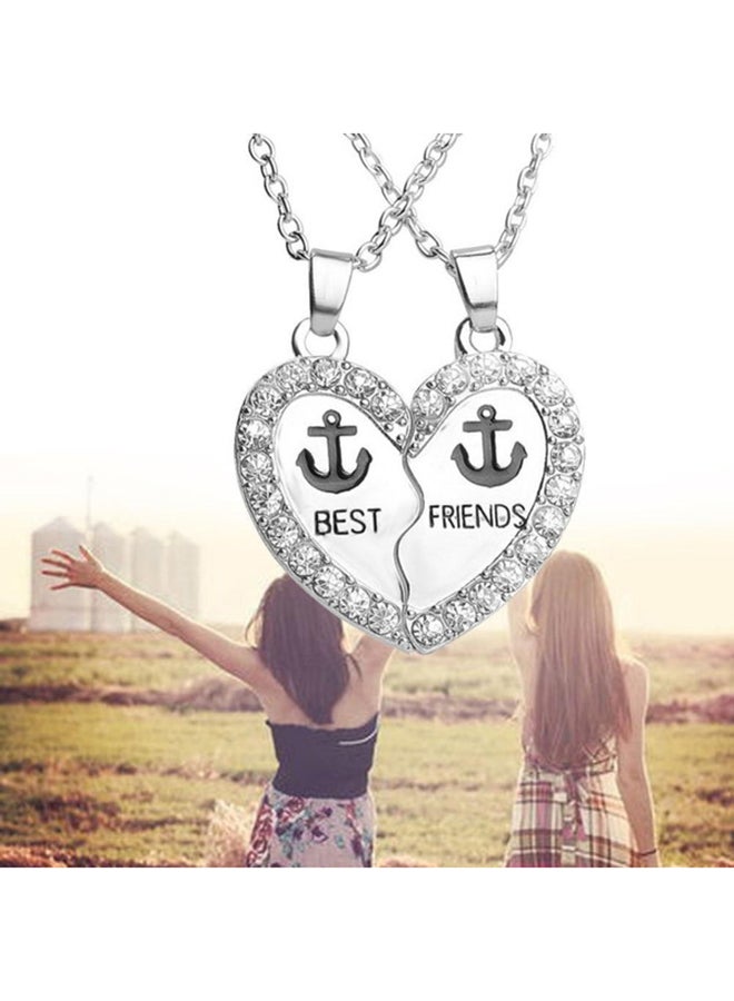 QiaoKai 2-Piece Silver Plated Best Friend Pendant Necklace  - Image 5