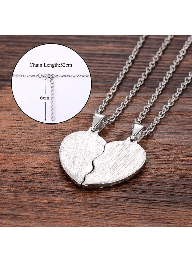QiaoKai 2-Piece Silver Plated Best Friend Pendant Necklace  - Image 3