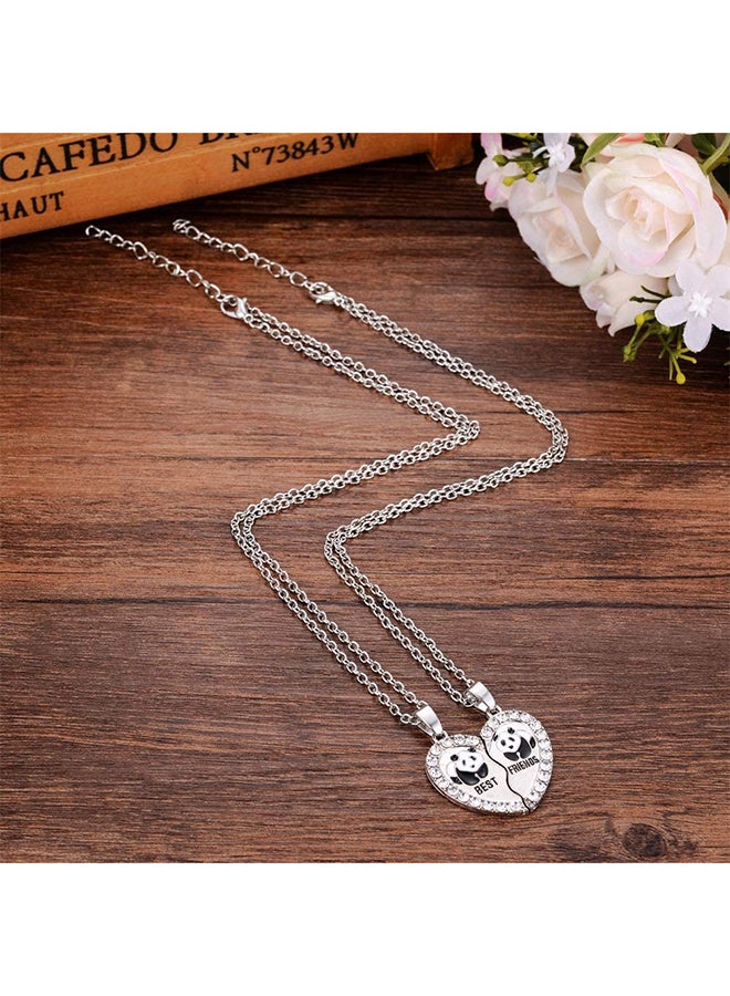 QiaoKai 2-Piece Silver Plated Best Friend Pendant Necklace  - Image 4