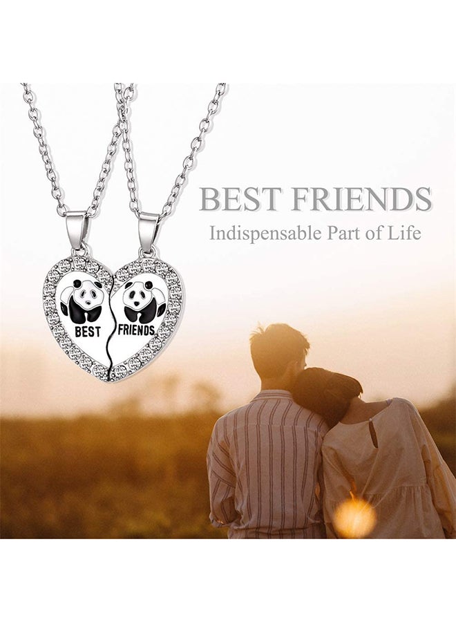 QiaoKai 2-Piece Silver Plated Best Friend Pendant Necklace  - Image 5