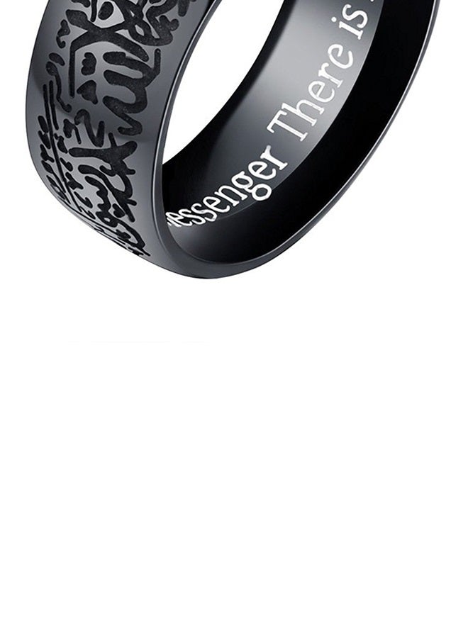 QiaoKai Titanium Steel Engraved Letter Ring - Image 2