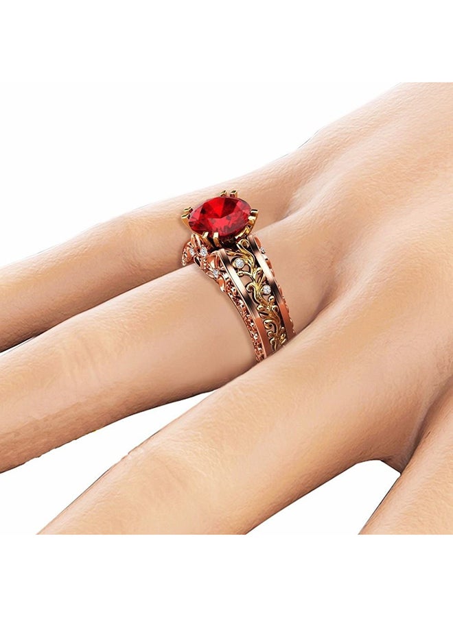 Stone Embellished Round Cut Topaz CZ Ring  - Image 3