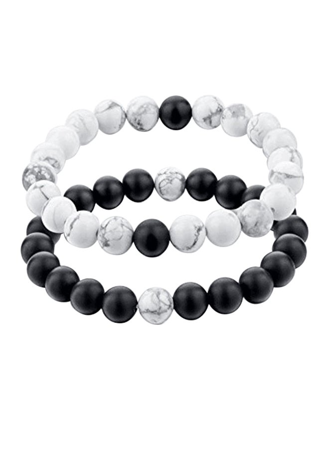 Beauenty Set of Agate and Howlite Stones Couple Bracelet  - Image 1