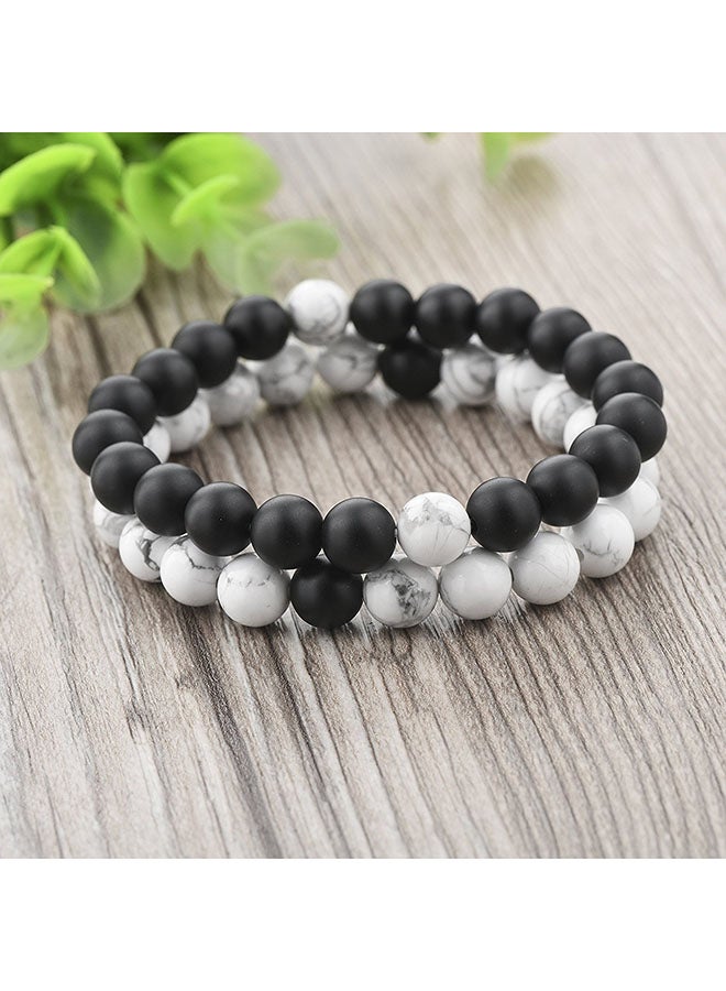 Beauenty Set of Agate and Howlite Stones Couple Bracelet  - Image 2