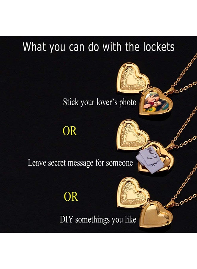 YOUFENG - Love Heart Locket Flower Memories Photo Locket Charms Living Memory Locket Pendant Necklace - Image 1