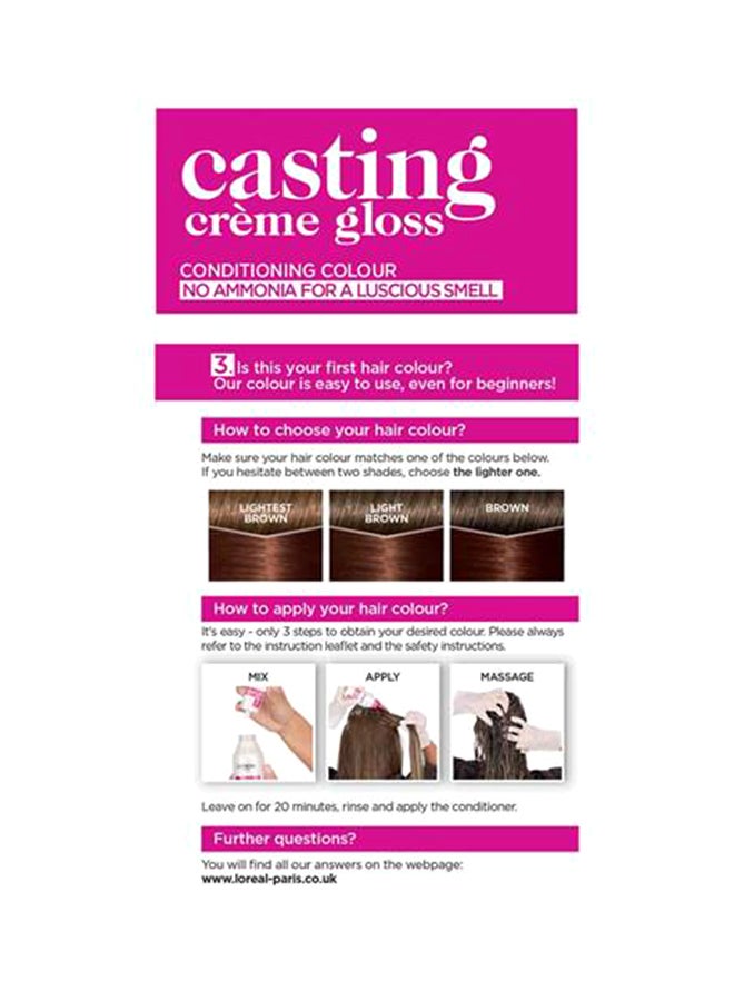 L'OREAL PARIS - L'Oreal Paris Casting Crème Gloss, 535 Mahogany Golden Light Brown 180ml - Image 1