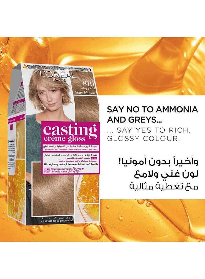 L'OREAL PARIS Casting Creme Gloss No Ammonia Hair Color For Shiny Hair(48ml+72ml+60ml) 810 Ashy Blonde 180ml  - Image 2