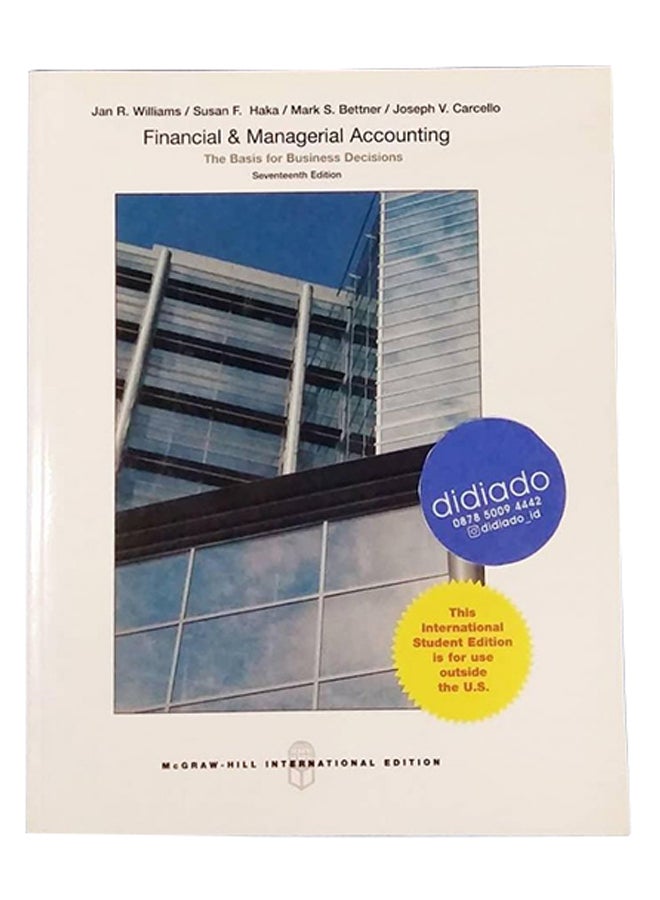 Financial And Managerial Accounting paperback english - 16-Apr-14 