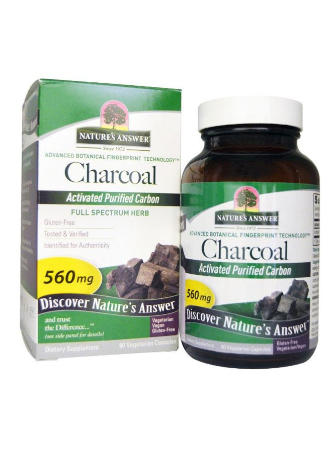 نايتشرز أنسر Charcoal Activated Purified Carbon - 90 Vegetarian Capsules 