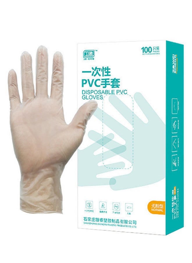 100 قفاز للاستخدام مرة واحدة شفاف M - Image 1