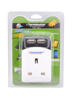 3 Way Multi Adaptor Socket White 96cm