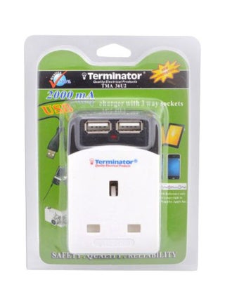 3 Way Multi Adaptor Socket White 96cm - v1588602266/N37292196A_1