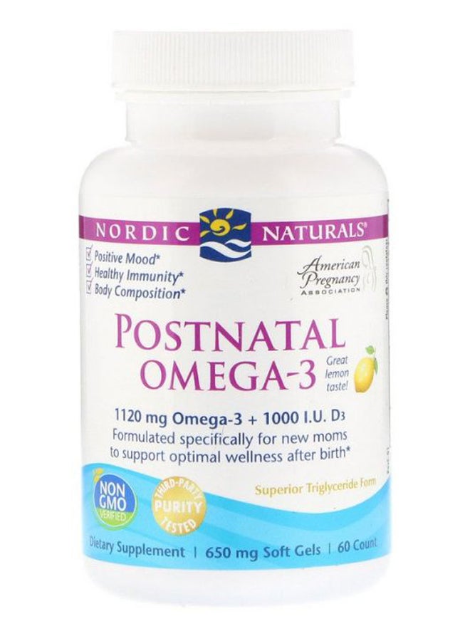 NORDIC NATURALS Great Lemon Postnatal Omega-3 - 60 Softgels 
