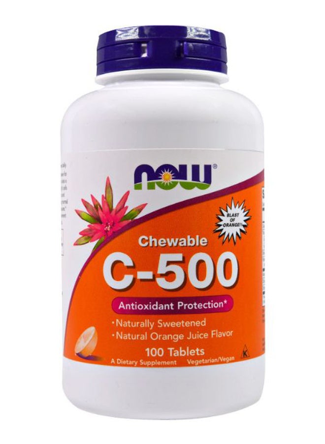 Now Foods Orange Juice Flavor Chewable C-500 - 100 Tablets 