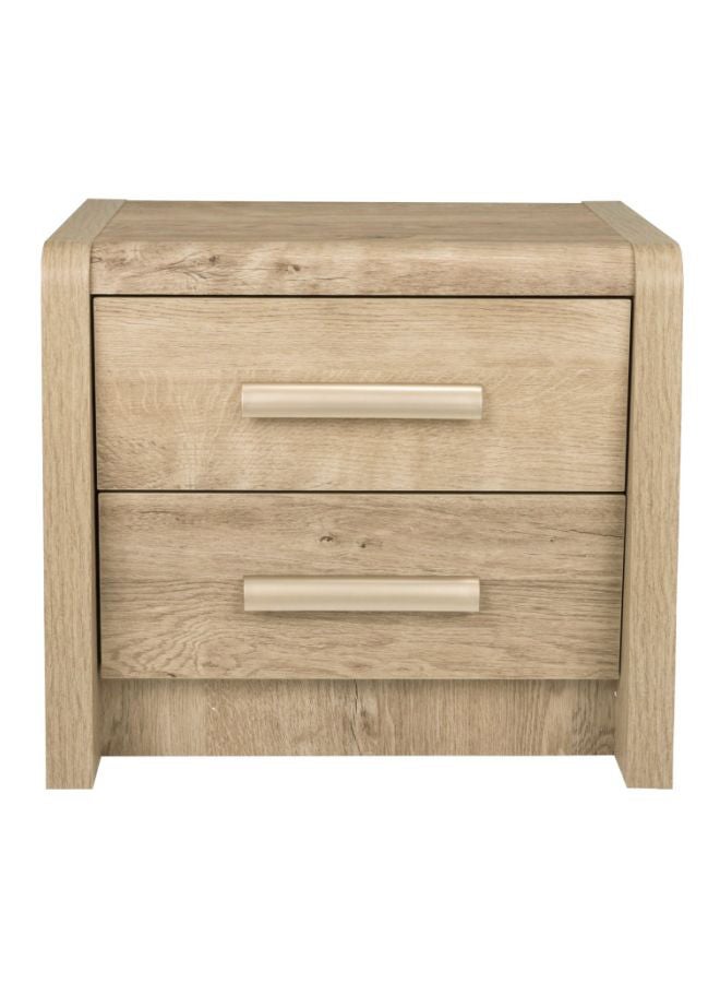 Home Box Curvy 2-Drawers Nightstand Brown 53.2x55x44cm  - Image 1