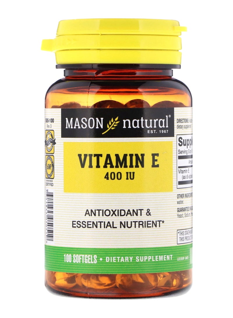 Mason Natural Vitamin E Antioxidant And Essential Nutrient - 100 Softgels