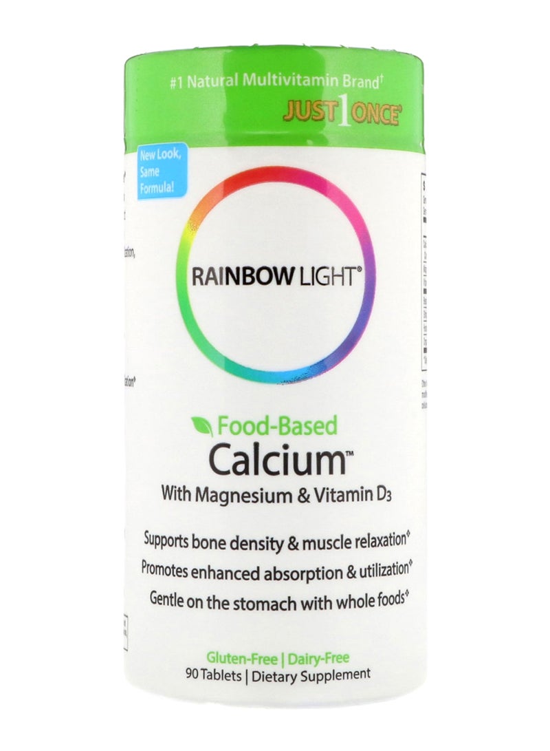 راينبو لايت كالسيوم قائم على الطعام مع المغنيسيوم وفيتامين D3 - 90 قرص