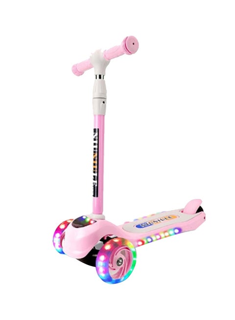 3-Wheel Adjustable Height Kick Scooter With LED Lights And Music For Kids