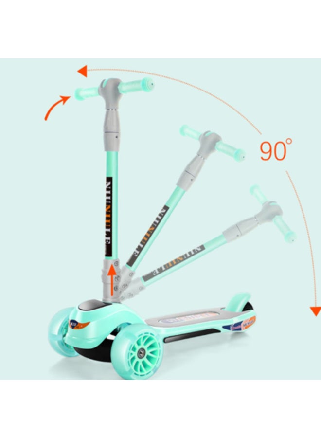 Cool Baby 3-Wheel Kick Board Scooter With Light And Music Green - Image 3