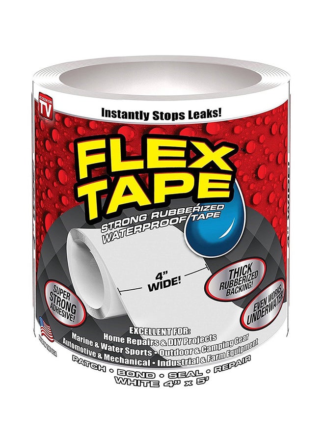 FLEX TAPE - Fiberfix Waterproof Pipe Tape 4 inch x 5 feet White - Image 1