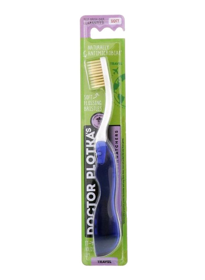 Doctor Plotka's Naturally Mouthwatcher Antimicrobial Toothbrush White/Blue/Beige - Image 1