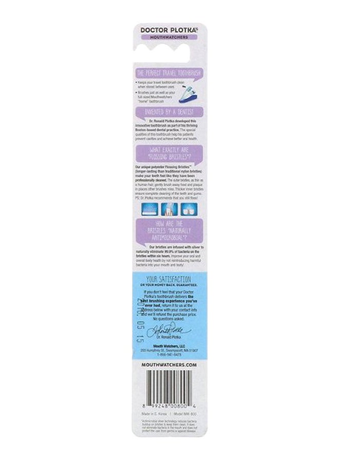 Doctor Plotka's Naturally Mouthwatcher Antimicrobial Toothbrush White/Blue/Beige - Image 2