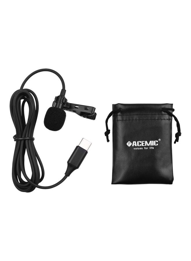 ACEMIC Clip-On Lapel Tie Mobile Phone Microphone Black - Image 1