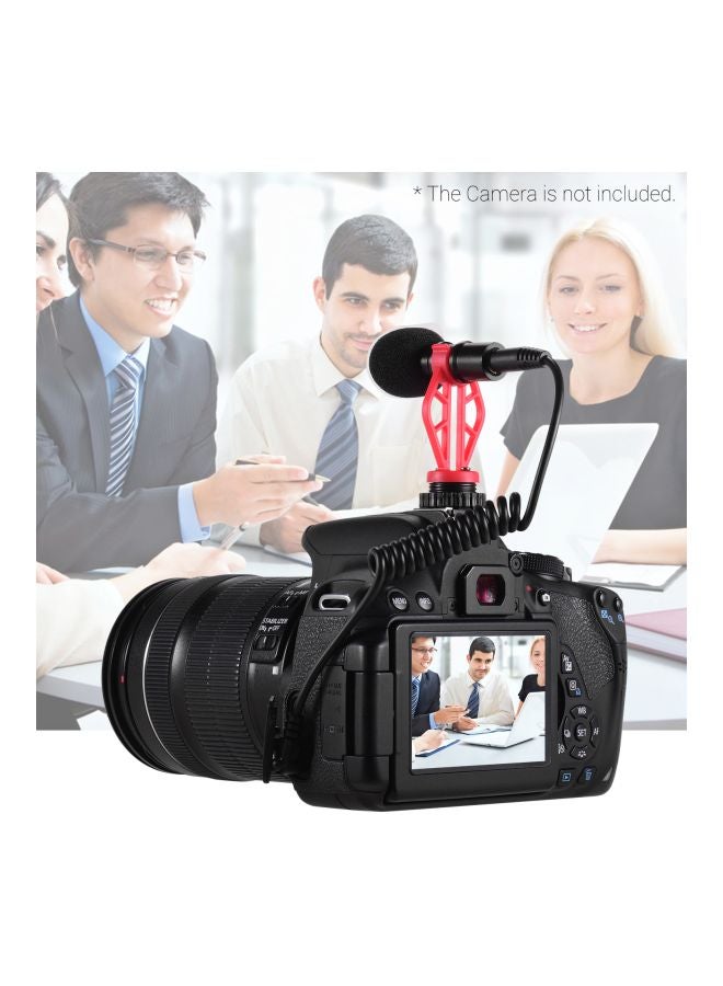 Hyper-Cardioid Video Record Microphone With Shock Mount Black