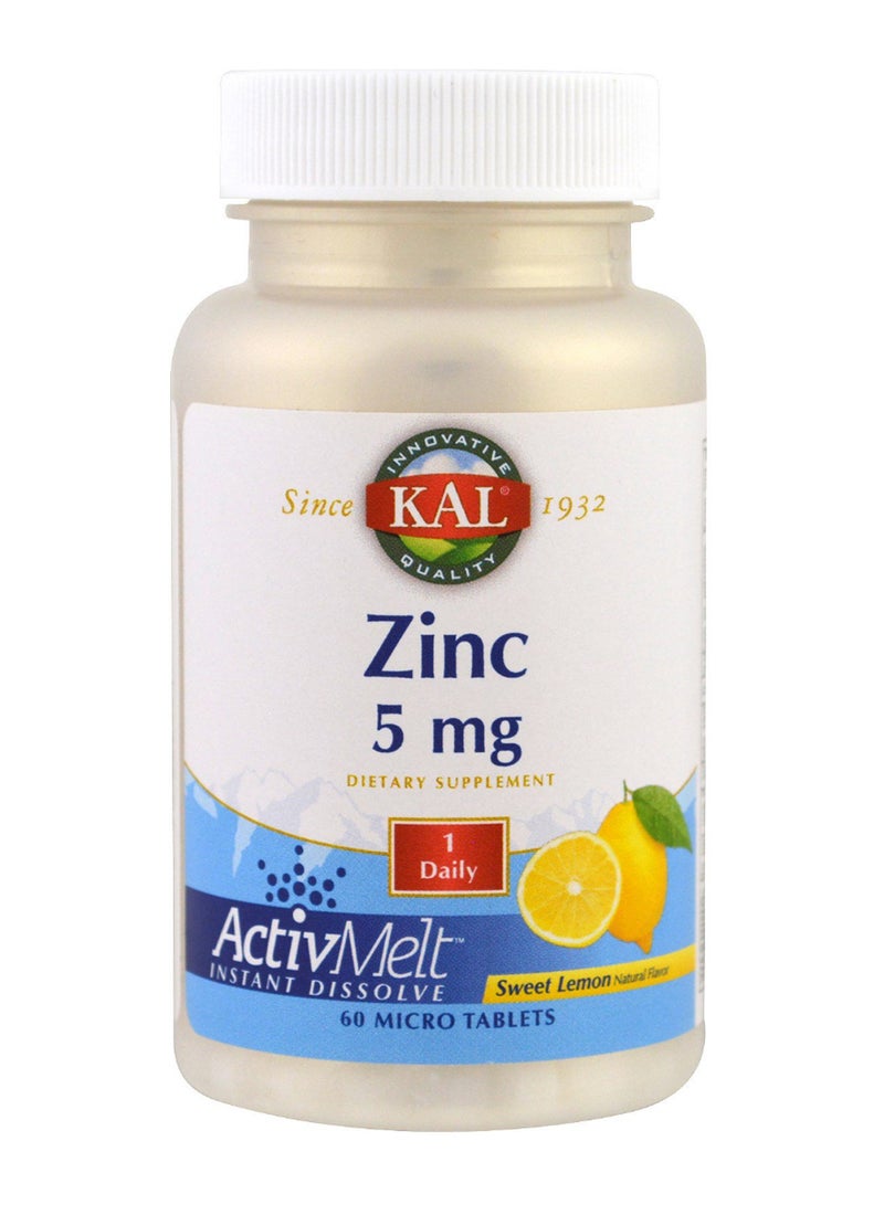 KAL Zinc Sweet Lemon - 60 Micro Tablets