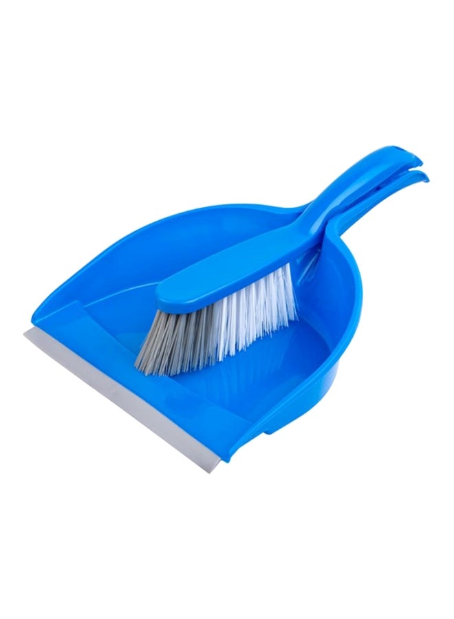 Kleaner Hand Held Dustpan And Brush Set Blue/Grey/White 22centimeter 